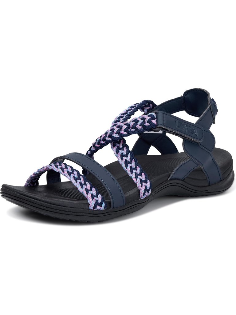 Women's Blue Hiking Sandals With Arch Support Comfortable For Walking Sport